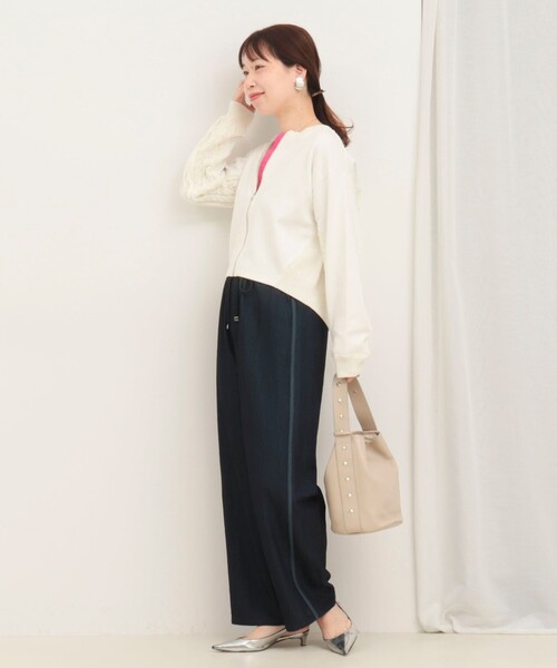 MICO COULIER（ミコクリエ）の「ケーブルドッキングカーディガン（カーディガン/ボレロ・レディース・オフホワイト/ライトグレー・38）」の5枚目の写真