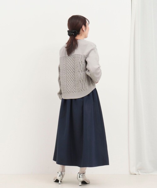 MICO COULIER（ミコクリエ）の「ケーブルドッキングカーディガン（カーディガン/ボレロ・レディース・オフホワイト/ライトグレー・38）」の14枚目の写真
