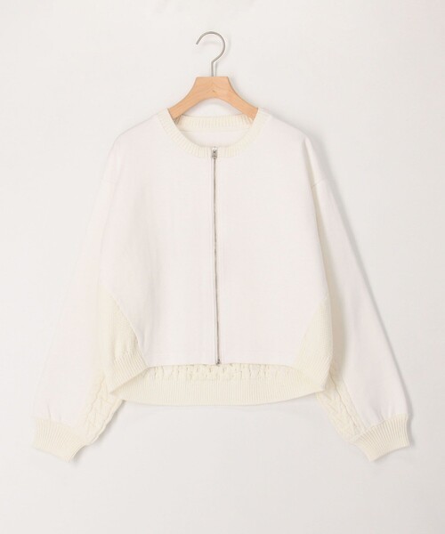 MICO COULIER（ミコクリエ）の「ケーブルドッキングカーディガン（カーディガン/ボレロ・レディース・オフホワイト/ライトグレー・38）」の16枚目の写真