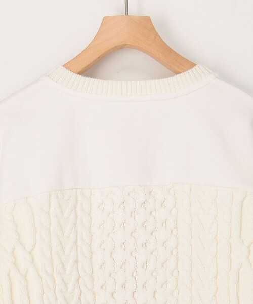 MICO COULIER（ミコクリエ）の「ケーブルドッキングカーディガン（カーディガン/ボレロ・レディース・オフホワイト/ライトグレー・38）」の22枚目の写真