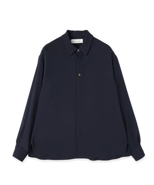 CULLNI（クルニ）の「Double Cloth Chin Tab Long Sleeve Shirt（シャツ/ブラウス・メンズ・ホワイト/ネイビー/ブラック/グレー・0/1/2）」の4枚目の写真