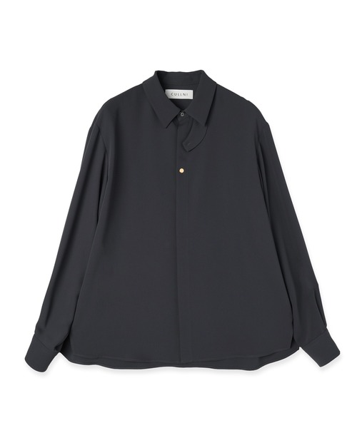 CULLNI（クルニ）の「Double Cloth Chin Tab Long Sleeve Shirt（シャツ/ブラウス・メンズ・ホワイト/ネイビー/ブラック/グレー・0/1/2）」の3枚目の写真