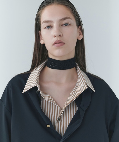 CULLNI（クルニ）の「Double Cloth Chin Tab Long Sleeve Shirt（シャツ/ブラウス・メンズ・ホワイト/ネイビー/ブラック/グレー・0/1/2）」の6枚目の写真