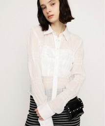 SLY（スライ）の「【2026SS新作】RANDOM SHIRRING TOPS ランダムシャーリングトップス 冬服 春服（シャツ/ブラウス）」