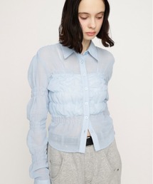 SLY（スライ）の「【2026SS新作】RANDOM SHIRRING TOPS ランダムシャーリングトップス 冬服 春服（シャツ/ブラウス）」
