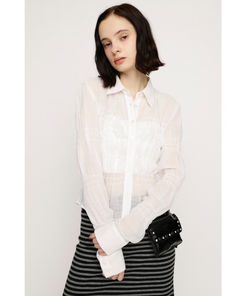 SLY(スライ)の「【2026SS新作】RANDOM SHIRRING TOPS ランダムシャーリングトップス 冬服 春服(シャツ/ブラウス・レディース・ライトブルー/ブラック系その他2/ピンク系その他/ホワイト・FREE)」の14枚目の写真