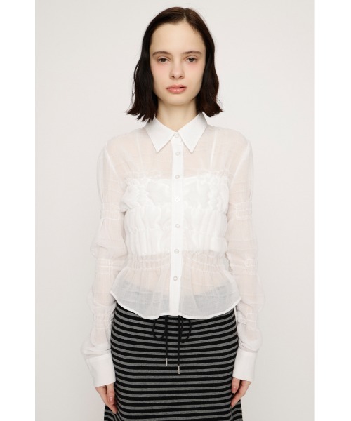 SLY(スライ)の「【2026SS新作】RANDOM SHIRRING TOPS ランダムシャーリングトップス 冬服 春服(シャツ/ブラウス・レディース・ライトブルー/ブラック系その他2/ピンク系その他/ホワイト・FREE)」の17枚目の写真