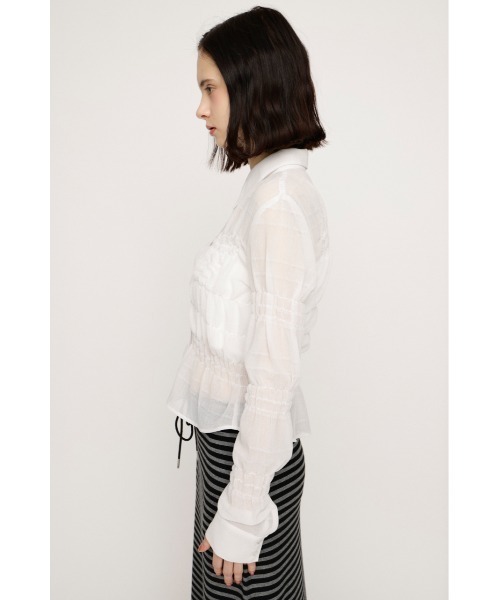 SLY(スライ)の「【2026SS新作】RANDOM SHIRRING TOPS ランダムシャーリングトップス 冬服 春服(シャツ/ブラウス・レディース・ライトブルー/ブラック系その他2/ピンク系その他/ホワイト・FREE)」の18枚目の写真