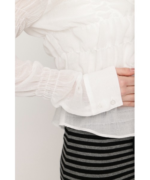 SLY(スライ)の「【2026SS新作】RANDOM SHIRRING TOPS ランダムシャーリングトップス 冬服 春服(シャツ/ブラウス・レディース・ライトブルー/ブラック系その他2/ピンク系その他/ホワイト・FREE)」の21枚目の写真