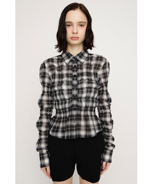 SLY(スライ)の「【2026SS新作】RANDOM SHIRRING TOPS ランダムシャーリングトップス 冬服 春服(シャツ/ブラウス・レディース・ライトブルー/ブラック系その他2/ピンク系その他/ホワイト・FREE)」の7枚目の写真