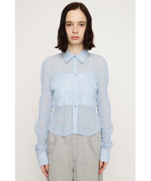 SLY(スライ)の「【2026SS新作】RANDOM SHIRRING TOPS ランダムシャーリングトップス 冬服 春服(シャツ/ブラウス・レディース・ライトブルー/ブラック系その他2/ピンク系その他/ホワイト・FREE)」の13枚目の写真