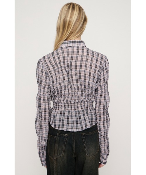 SLY RANDOM SHIRRING トップス M/PNK シャツ 2026SS新作】RANDOM SHIRRING TOPS ランダムシャーリングトップス 冬服