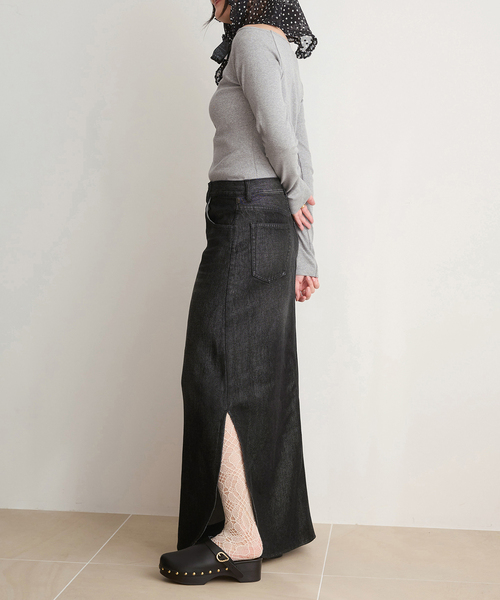IENA LA BOUCLE（イエナラブークル）の「IENA LA BOUCLE ソフトデニムスリットスカート（スカート・レディース・ライトブルー/ブラック系その他・38/36）」の12枚目の写真