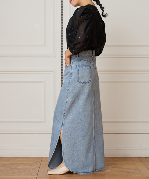 IENA LA BOUCLE（イエナラブークル）の「IENA LA BOUCLE ソフトデニムスリットスカート（スカート・レディース・ライトブルー/ブラック系その他・38/36）」の20枚目の写真