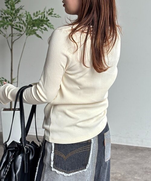 U.S. POLO ASSN.（ユーエスポロアッスン）の「【U.S. POLO ASSN.】クルーネックロンT（Tシャツ/カットソー・レディース・ネイビー/ブラック/アイボリー/ホワイト系その他・FREE）」の15枚目の写真