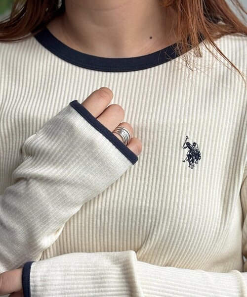 U.S. POLO ASSN.（ユーエスポロアッスン）の「【U.S. POLO ASSN.】クルーネックロンT（Tシャツ/カットソー・レディース・ネイビー/ブラック/アイボリー/ホワイト系その他・FREE）」の19枚目の写真