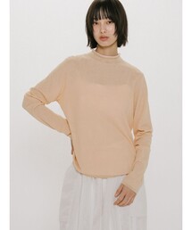 MIDIUMISOLID for Ladies シアーレイヤードタートルネックプルオーバー