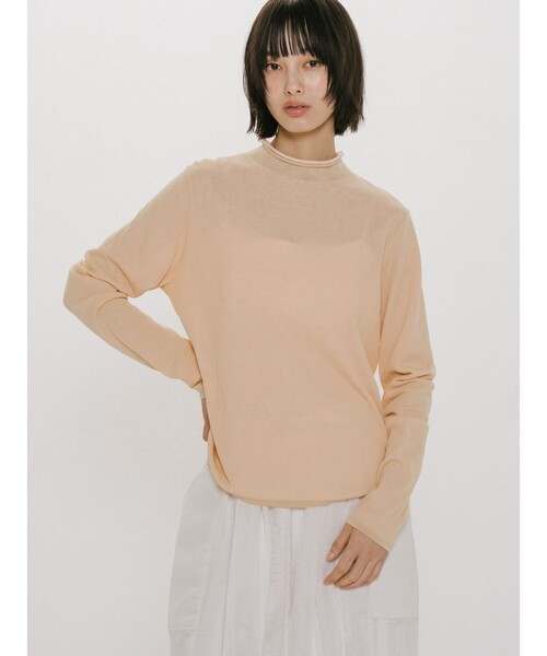 MIDIUMISOLID(ミディウミソリッド)の「MIDIUMISOLID for Ladies シアーレイヤードタートルネックプルオーバー(Tシャツ/カットソー・レディース・ブラック/ベージュ/ライトグレー・FREE)」の1枚目の写真