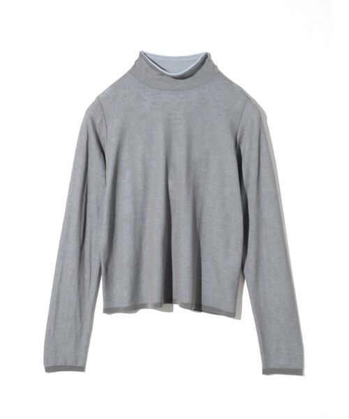 MIDIUMISOLID(ミディウミソリッド)の「MIDIUMISOLID for Ladies シアーレイヤードタートルネックプルオーバー(Tシャツ/カットソー・レディース・ブラック/ベージュ/ライトグレー・FREE)」の3枚目の写真
