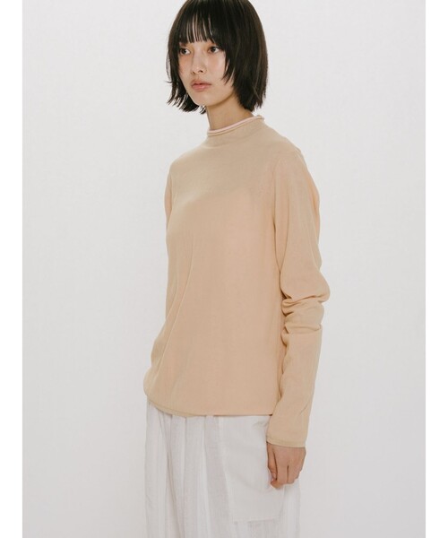 MIDIUMISOLID(ミディウミソリッド)の「MIDIUMISOLID for Ladies シアーレイヤードタートルネックプルオーバー(Tシャツ/カットソー・レディース・ブラック/ベージュ/ライトグレー・FREE)」の8枚目の写真
