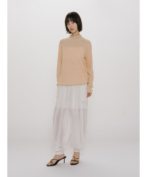MIDIUMISOLID(ミディウミソリッド)の「MIDIUMISOLID for Ladies シアーレイヤードタートルネックプルオーバー(Tシャツ/カットソー・レディース・ブラック/ベージュ/ライトグレー・FREE)」の11枚目の写真