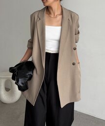 CAPRICIEUX LE'MAGE | 【再販・サイズ展開あり・WEB限定カラー/グレージュ】Wテーラージャケット(テーラードジャケット)