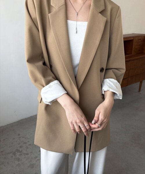 再販・サイズ展開あり・WEB限定カラー/グレージュ】Wテーラー