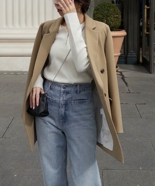 CAPRICIEUX LE'MAGE（カプリシューレマージュ）の「【再販・サイズ展開あり・WEB限定カラー/グレージュ】Wテーラージャケット（テーラードジャケット・レディース・ブラック/ネイビー/ベージュ/グレイッシュベージュ・38/36）」の9枚目の写真