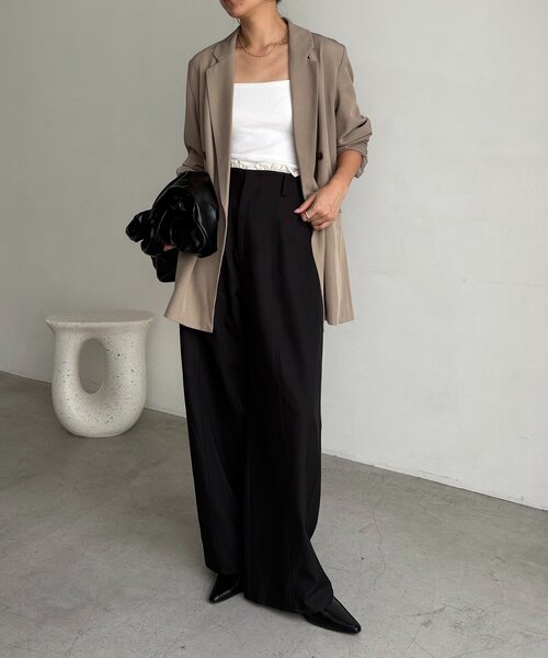 CAPRICIEUX LE'MAGE（カプリシューレマージュ）の「【再販・サイズ展開あり・WEB限定カラー/グレージュ】Wテーラージャケット（テーラードジャケット・レディース・ブラック/ネイビー/ベージュ/グレイッシュベージュ・38/36）」の15枚目の写真