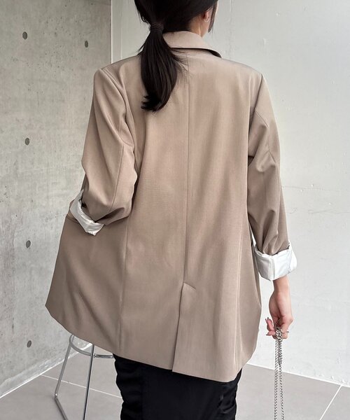 CAPRICIEUX LE'MAGE Wテーラージャケット　グレー系 訳あり】CAPRICIEUX LE'MAGE Wテーラージャケット グレージュ - メルカリ
