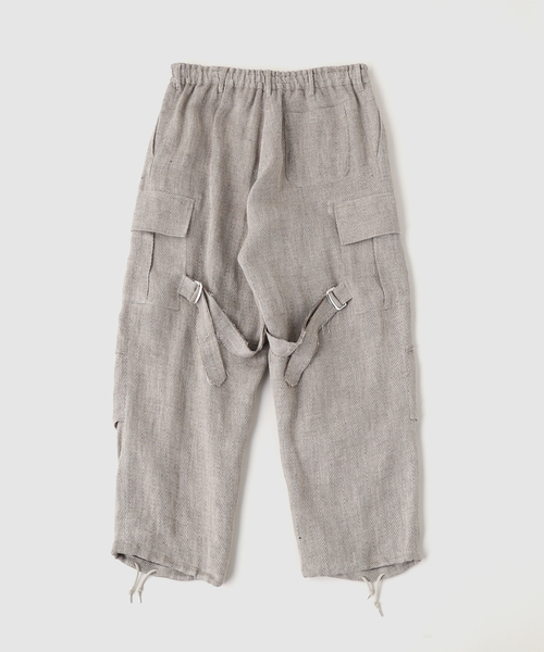 sulvam(サルバム)の「SULVAM / サルバム リネンカーゴボンテージパンツ(カーゴパンツ・メンズ・ベージュ・SMALL/MEDIUM)」の2枚目の写真