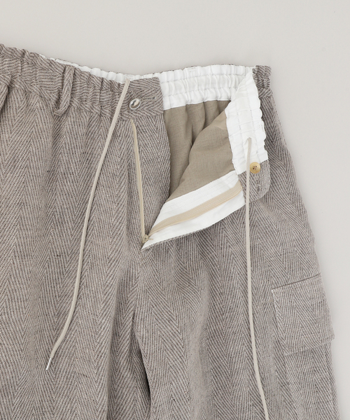 sulvam(サルバム)の「SULVAM / サルバム リネンカーゴボンテージパンツ(カーゴパンツ・メンズ・ベージュ・SMALL/MEDIUM)」の7枚目の写真
