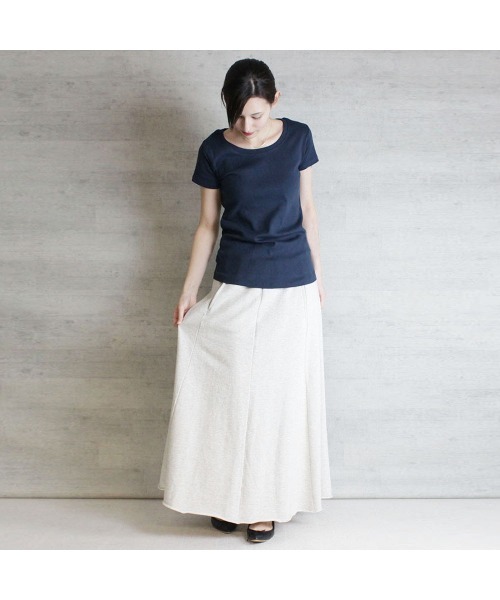 aity(アイティ)の「M-4L コットンフライス半袖Tシャツ 夏服(Tシャツ/カットソー・レディース・ブラック/オフホワイト/チャコールグレー/杢グレー/ネイビー・M/L/LL/3L/4L)」の16枚目の写真