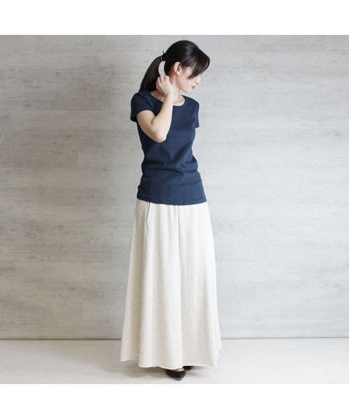aity(アイティ)の「M-4L コットンフライス半袖Tシャツ 夏服(Tシャツ/カットソー・レディース・ブラック/オフホワイト/チャコールグレー/杢グレー/ネイビー・M/L/LL/3L/4L)」の17枚目の写真