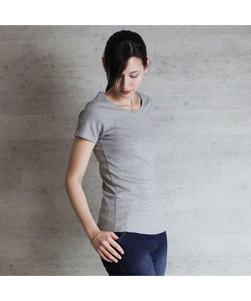 aity(アイティ)の「M-4L コットンフライス半袖Tシャツ 夏服(Tシャツ/カットソー・レディース・ブラック/オフホワイト/チャコールグレー/杢グレー/ネイビー・M/L/LL/3L/4L)」の22枚目の写真