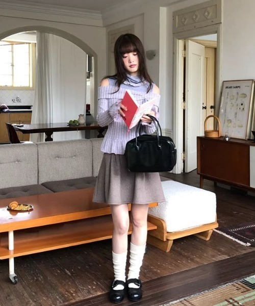 GEMEDA（ジェメダ）の「【26春新作】オフショル×タートルデザインリボントップス（Tシャツ/カットソー・レディース・パープル・M）」の3枚目の写真
