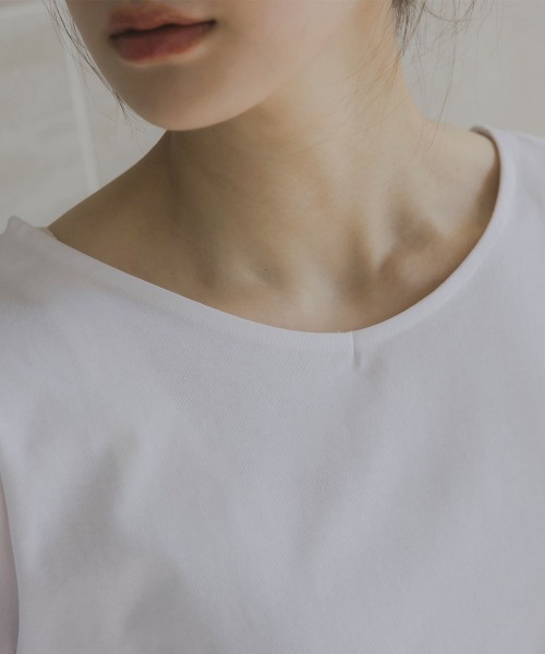 slattgir(スラットジール)の「高身長 フリルデザインTシャツ(UVカット・接触冷感)(トールサイズ)Essenave(Tシャツ/カットソー・レディース・オフホワイト/ブルー/ブラック・T5L/T4L/TLL/TL/T3L/TM)」の21枚目の写真