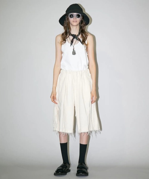 my beautiful landlet(マイビューティフルランドレット)の「【my beautiful landlet】 PIGMENT PRINT WASHED DENIM WIDE HALF PANTS - kinari(デニムパンツ・メンズ・キナリ・0/1)」の12枚目の写真