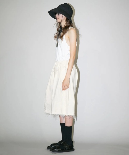 my beautiful landlet(マイビューティフルランドレット)の「【my beautiful landlet】 PIGMENT PRINT WASHED DENIM WIDE HALF PANTS - kinari(デニムパンツ・メンズ・キナリ・0/1)」の11枚目の写真