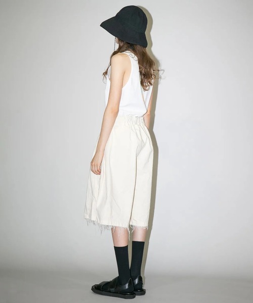 my beautiful landlet(マイビューティフルランドレット)の「【my beautiful landlet】 PIGMENT PRINT WASHED DENIM WIDE HALF PANTS - kinari(デニムパンツ・メンズ・キナリ・0/1)」の10枚目の写真
