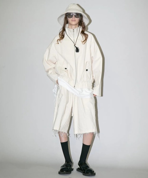 my beautiful landlet(マイビューティフルランドレット)の「【my beautiful landlet】 PIGMENT PRINT WASHED DENIM WIDE HALF PANTS - kinari(デニムパンツ・メンズ・キナリ・0/1)」の6枚目の写真