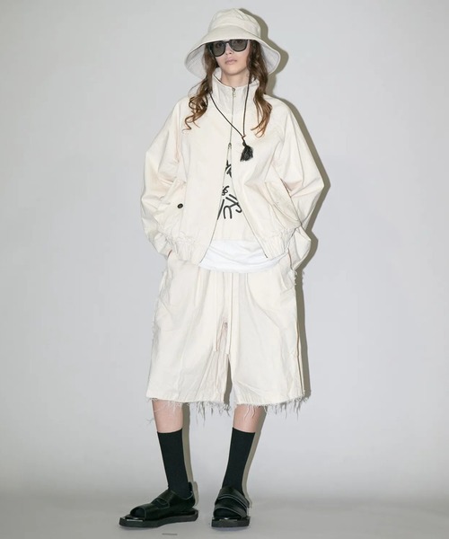 my beautiful landlet(マイビューティフルランドレット)の「【my beautiful landlet】 PIGMENT PRINT WASHED DENIM WIDE HALF PANTS - kinari(デニムパンツ・メンズ・キナリ・0/1)」の5枚目の写真