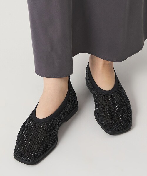 ODETTE E ODILE（オデットエオディール）の「スクエアビジューネット フラット10↑（パンプス・レディース・ブラック/ベージュ・25cm/24.5cm/24cm/23.5cm/23cm/22.5cm）」の5枚目の写真