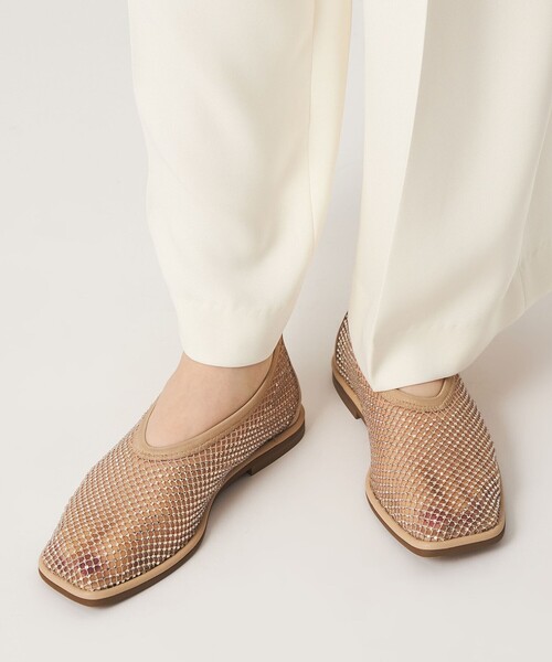 ODETTE E ODILE（オデットエオディール）の「スクエアビジューネット フラット10↑（パンプス・レディース・ブラック/ベージュ・25cm/24.5cm/24cm/23.5cm/23cm/22.5cm）」の9枚目の写真