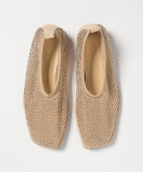 ODETTE E ODILE（オデットエオディール）の「スクエアビジューネット フラット10↑（パンプス・レディース・ブラック/ベージュ・25cm/24.5cm/24cm/23.5cm/23cm/22.5cm）」の20枚目の写真