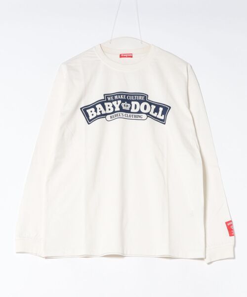BABYDOLL(ベビードール)の「親子お揃い チャンキーアーチロゴロンT 1390A(Tシャツ/カットソー・レディース・ネイビー/オフホワイト・ユニセックスS/ユニセックスL/ユニセックスXL/ユニセックスM)」の5枚目の写真