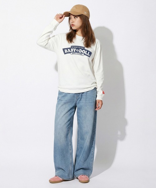 BABYDOLL(ベビードール)の「親子お揃い チャンキーアーチロゴロンT 1390A(Tシャツ/カットソー・レディース・ネイビー/オフホワイト・ユニセックスS/ユニセックスL/ユニセックスXL/ユニセックスM)」の6枚目の写真