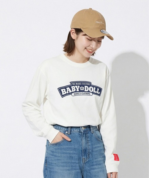 BABYDOLL(ベビードール)の「親子お揃い チャンキーアーチロゴロンT 1390A(Tシャツ/カットソー・レディース・ネイビー/オフホワイト・ユニセックスS/ユニセックスL/ユニセックスXL/ユニセックスM)」の8枚目の写真