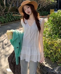 LUGG NAGG（ラグナグ）の「【LUGG NAGG】フリル×レース キャミチュニック（キャミソール）」