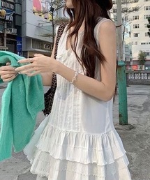 LUGG NAGG（ラグナグ）の「【LUGG NAGG】フリル×レース キャミチュニック（キャミソール）」